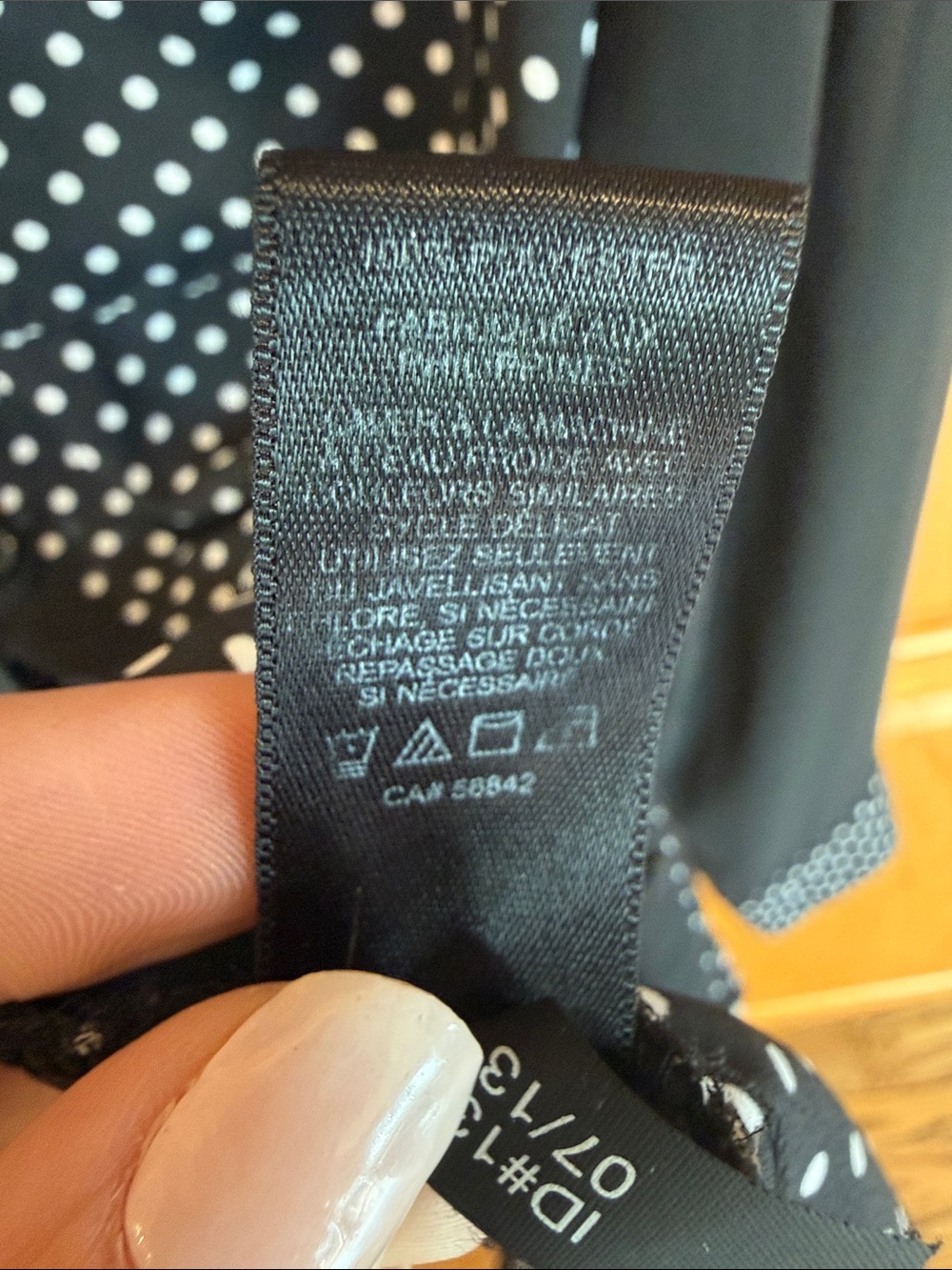 202 Express The Portofino Shirt Black White Polka Dot Sheer Sleeve Button Small - Picture 7 of 9